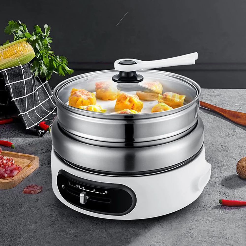 4L Electric Hot Pot Multi Cooker Food Steamer Kitchen Cooking Machine Portable Steamer