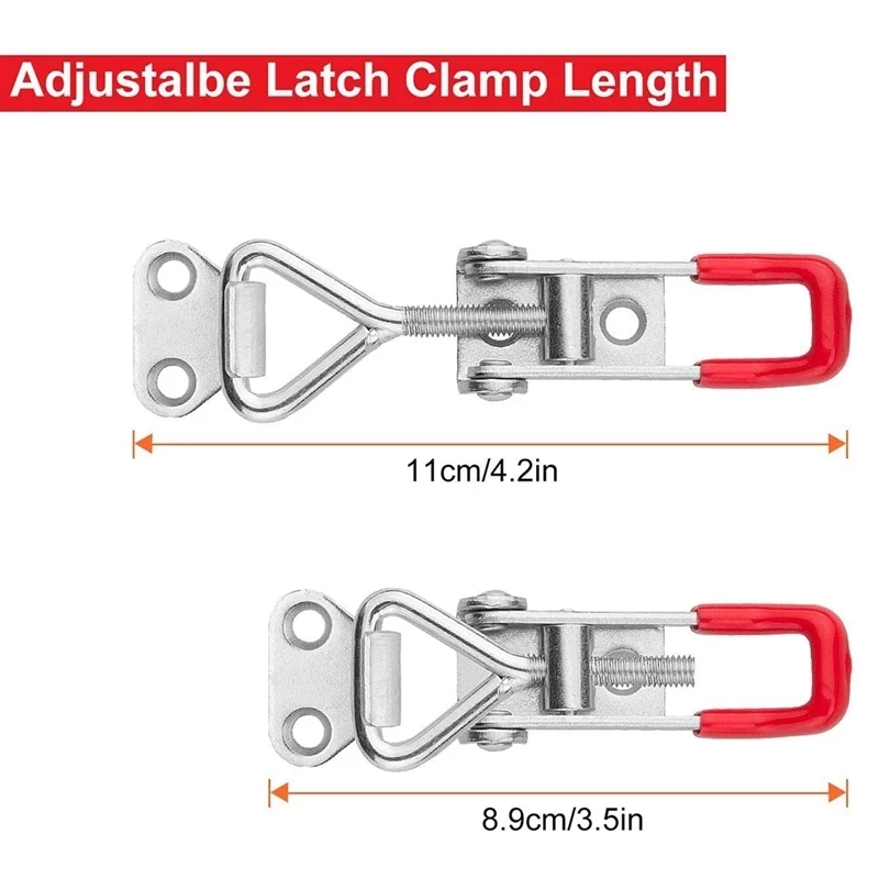 2/4PCS Heavy Iron Adjustable Buckle Lock Clamp Box Buckle Clamp Door Bolt Type Quick Clamp Accessory Horizontal