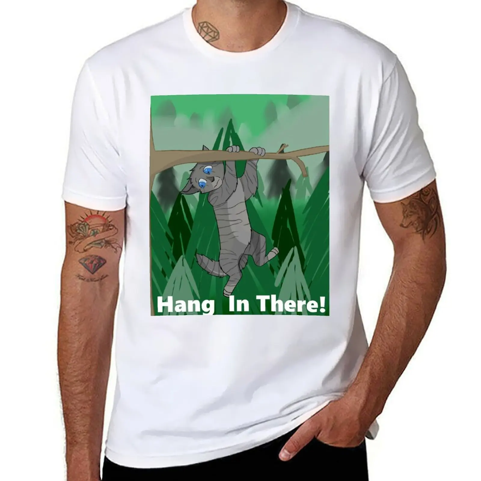

Hang In There Jagged Peak T-Shirt mens graphic t shirts man t shirts for men casual t shirt men 100% cotton luxury brand T-Shirt