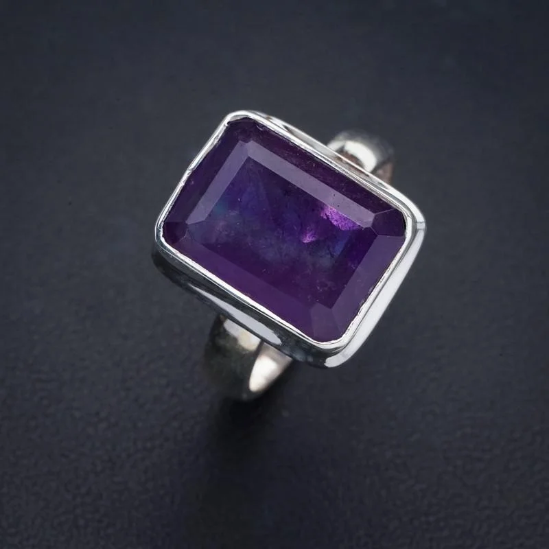 

StarGems Natural Amethyst Handmade 925 Sterling Silver Ring 7.25 E9278