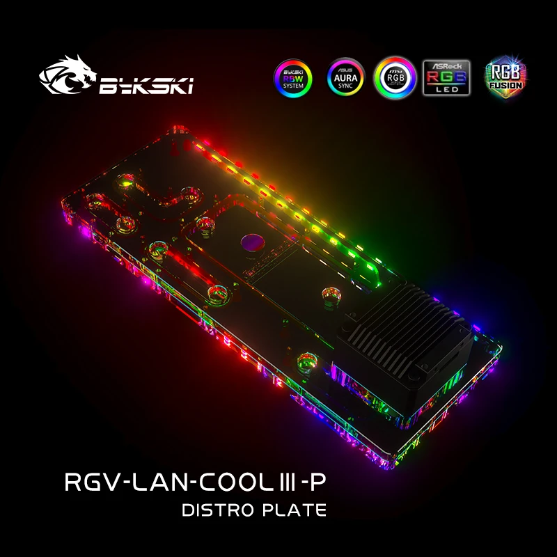 BYKSKI Distro Plate Acrylic Board Water Cooling Solution for LIANLI Ghost Axe 2 Computer Case Support DDC Pump RGV-LAN-COOLIII-P