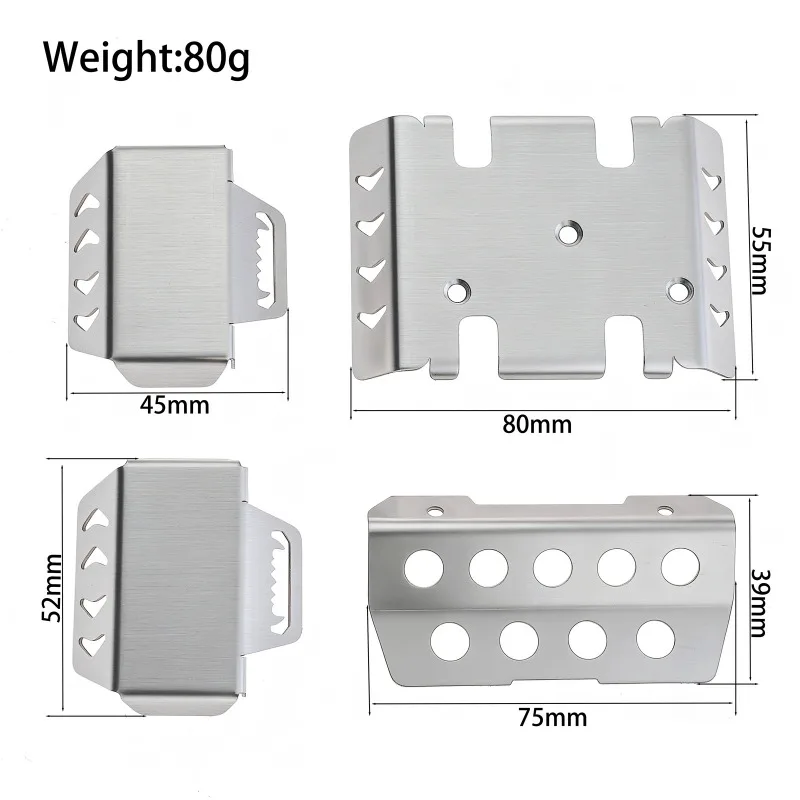 4Pcs 1/10 RC Crawler Chassis Protection Armor Guard Protector Set for RGT LC79 86160 Undercarriage Upgrade Parts LY231