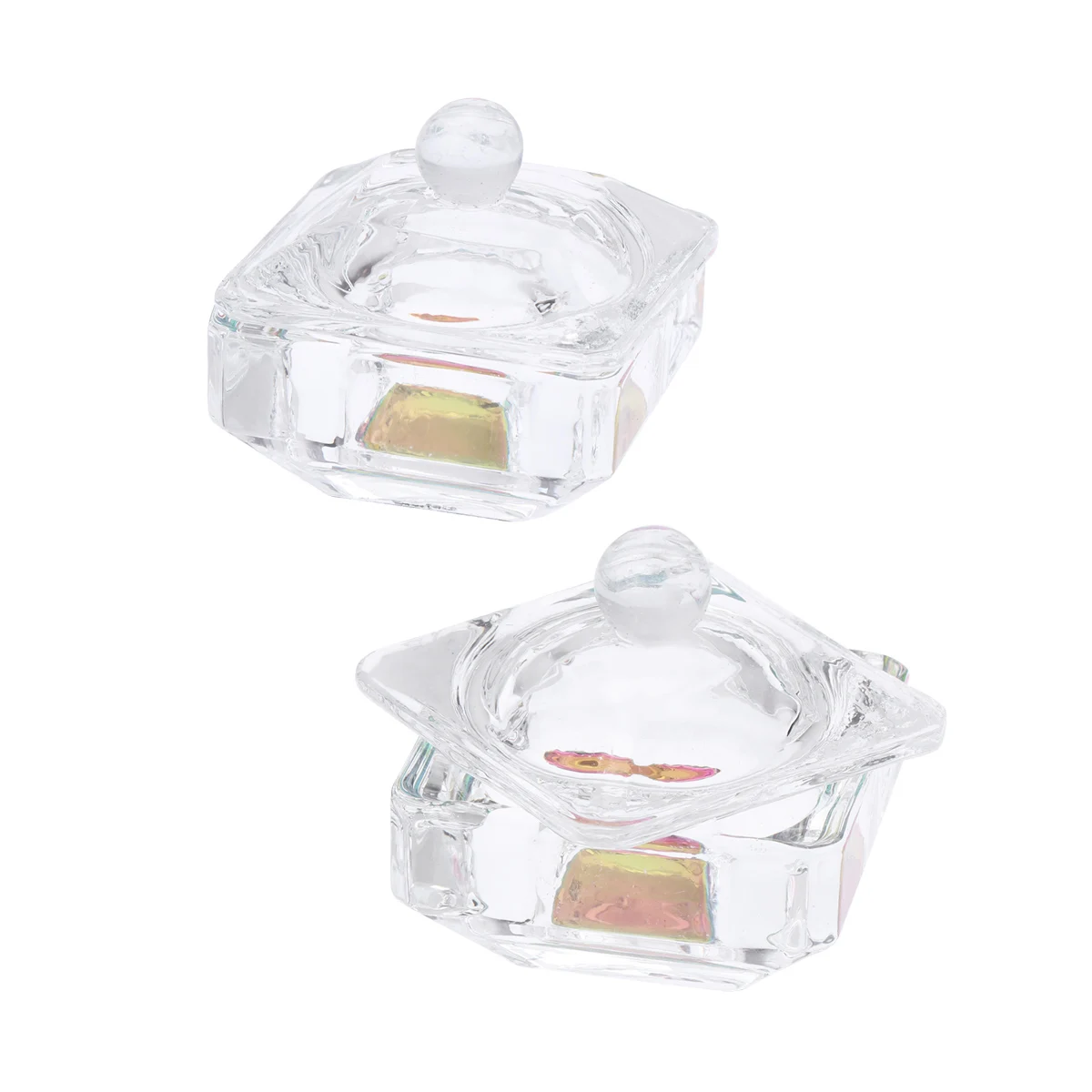 2 szt. Małe miseczki do paznokci wykonane z wysokiej jakości szkła, kompaktowy rozmiar dla łatwego przenoszenia, idealne do mieszania wszystkich płynów akrylowych i...