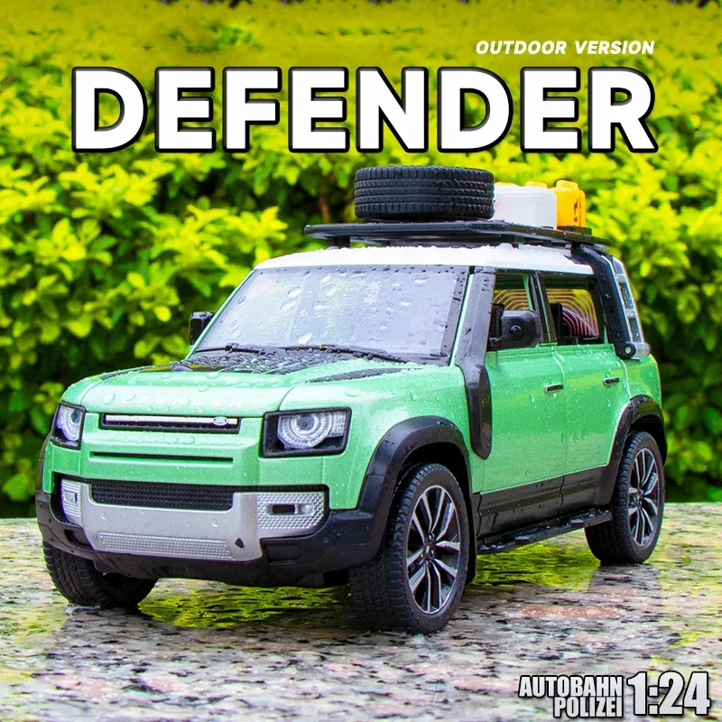 

1:24 Diecast Alloy Model Car New Defender Miniature Off-Road Metal Vehicle Guard Children Collectible Gift Boys Christmas Hottoy