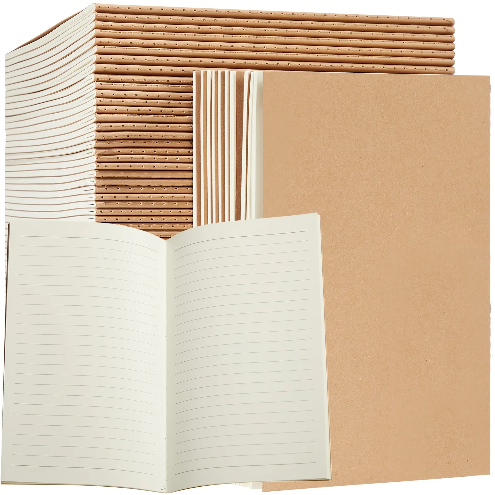 

72 Pack Kraft Paper Notebook Journals A5 Notebook In Bulk Softcover Ruled Notebooks for Writing Sketch Travel Journal