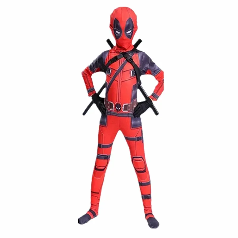 Superhero costume movie characters Deadpool tights dagger toy set Halloween Cosplay costume with sword bag gift