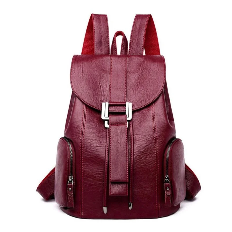 High Quality Leather Backpack Woman New Arrival Fashion Female Backpack String Bags Large Capacity School Bag Mochila Feminina