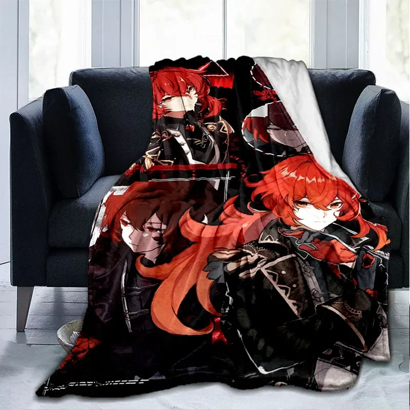 Genshin blow game blanket sofa bed children's blanket bedroom warm plush blanket air conditioning blanket lunch break blanket