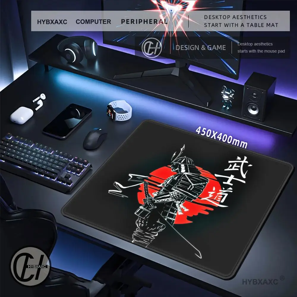 HYBXAXC Japanese Samurai Bushido Small Mouse Pad Red Sun Traditional Art Desk Non-Slip Rubber for Office,Computer Accessories