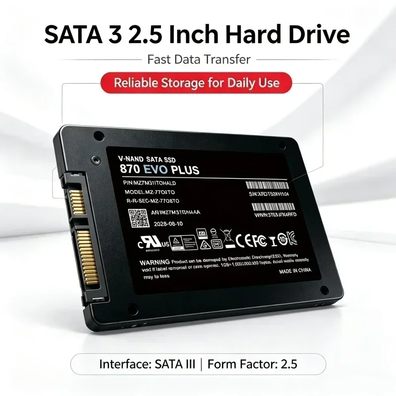870 EVO Plus Builtin SATA3 2.5 Inch Solid State Hard Disk SSD 500GB 1TB 2TB 4TB Fast Read Write Laptop Micro Computer Desktop