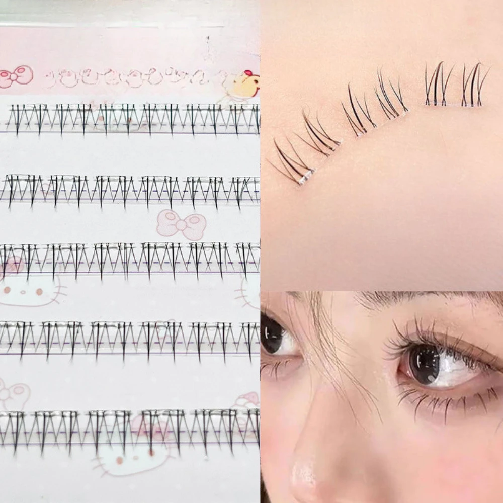 6 Rows Small Flame Lower Eyelashes Natural Segmented Light Makeup False Eyelash Stemless Single Cluster Lashes Wholesale