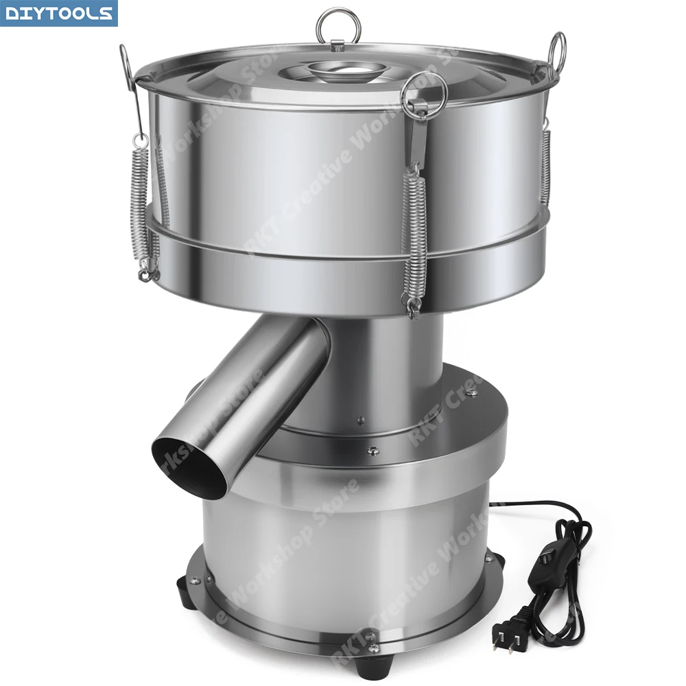 

Electric Vibrating Sifter Screen Stainless Steel Industrial-Grade Sieve Small Flour Separator Screener Diverter Food Metal Powde