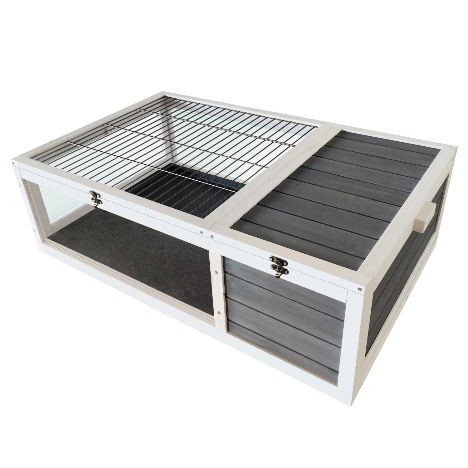 Maison de tortue en bois de 39.5 po, abri de tortue d'intérieur, jos de reptiles pour lézards, Grovos, avec escalade perfectionnée et étanche