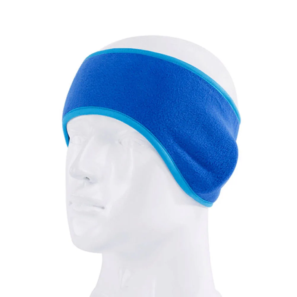 

Warm Fleece Headband with Milk Silk Elastic Ear Band for Outdoor Sports Running Gym Yoga Early Morning Night Cycling Blue