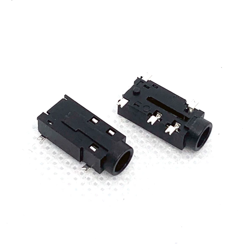 

100pcs 3.5mm Audio Jack PJ-3501-5P Horizontal 5Pin SMD Mounting Base Single Column Headphone Connector A set of Switches