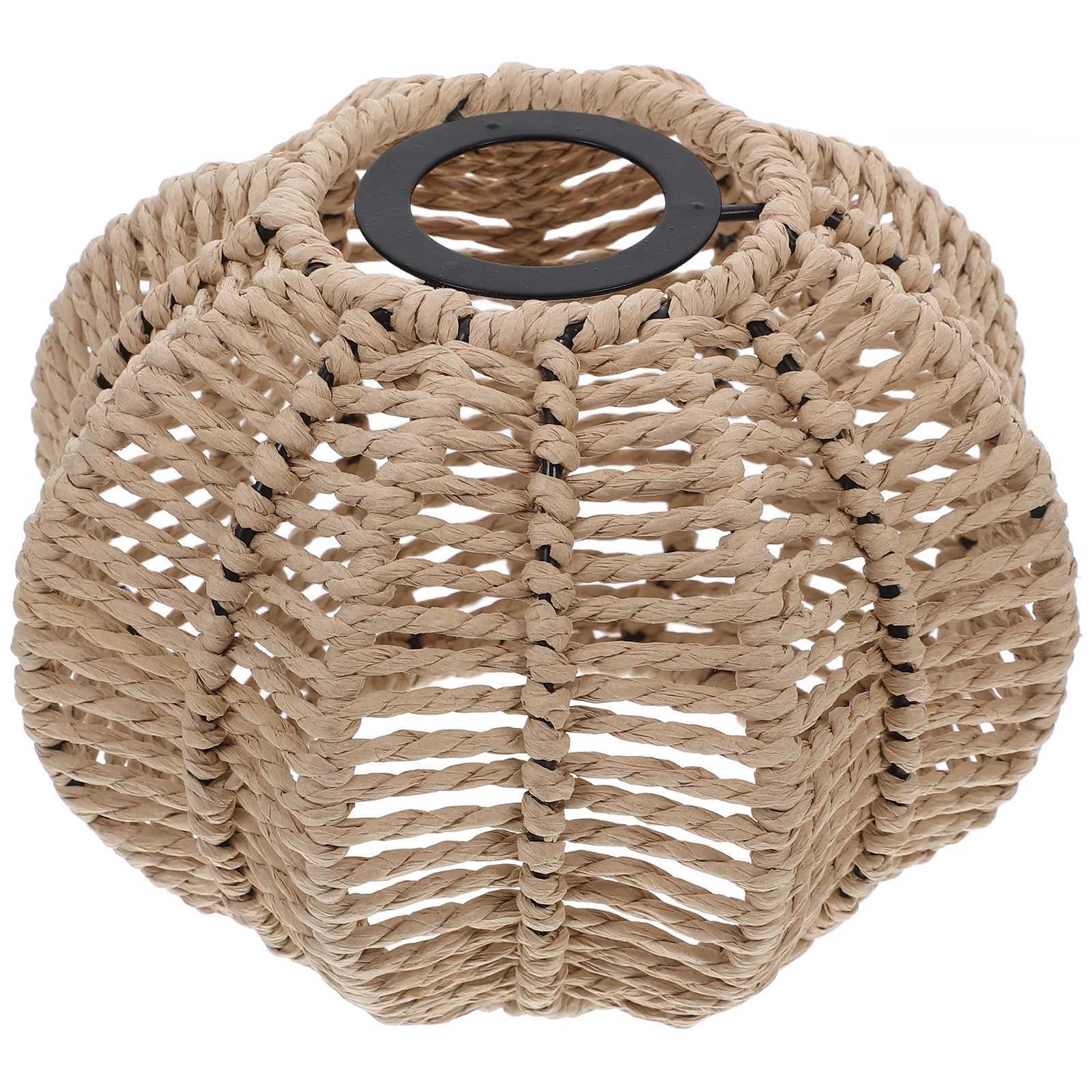 

1pcs Paper Rope Lampshade Wicker Ceiling Shades Boho Light Fixtures Iron Basket Lighting Large Lamp Shades