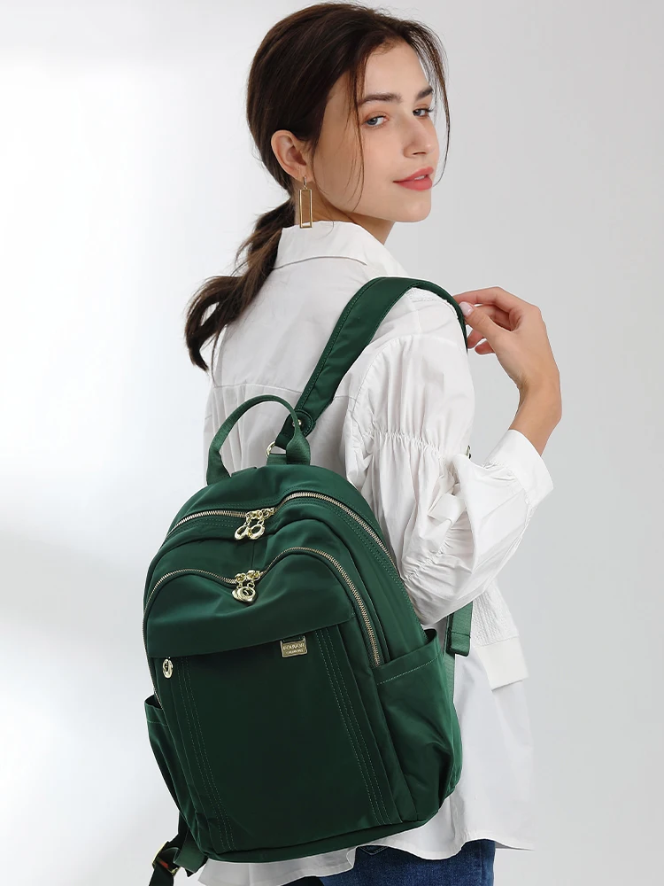 Epol Rucksack für Frauen 6013 neue solide lässige elegante Nylon Mode Multi-Pocket große solide Reiß verschluss Umhängetaschen 650-10