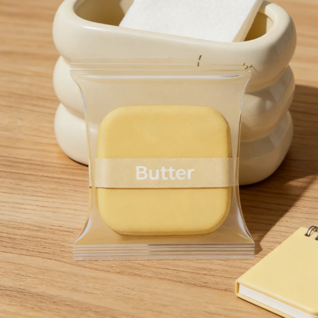 Soffio quadrato per cuscino d'aria per biscotti al burro 1 pezzo Strumento di bellezza in spugna per trucco non assorbente a doppio uso bagnato asciutto su entrambi i lati