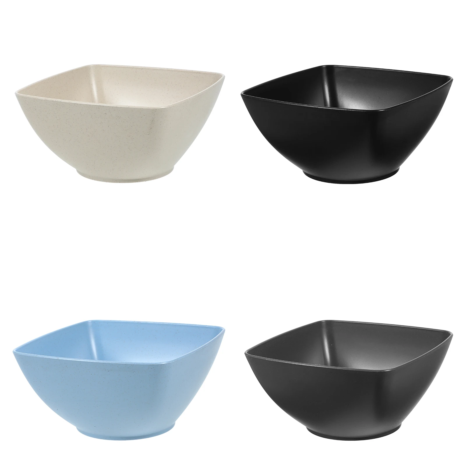 

4 Pcs Square Ramen Bowls Japanese Style Microwave Safe Soup Noodle Reusable Compact Kitchen Food Bowl Set for Lunch