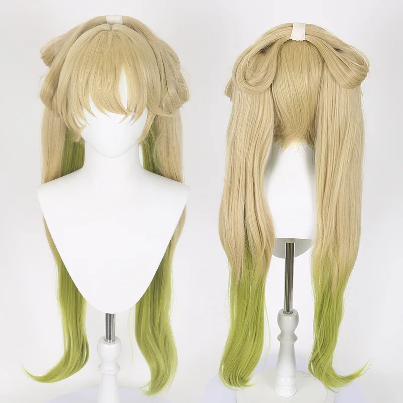 Wuthering Waves Verina Cosplay Wig Long Straight Yellow Green Heat Resistant Synthetic Hair Halloween Costume Party Role Play