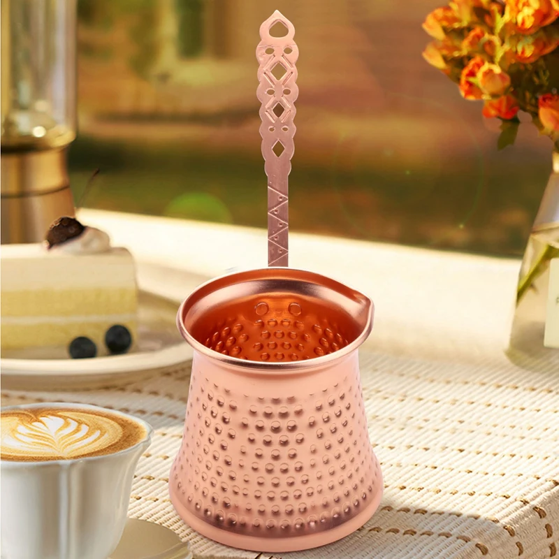 Cafetière en cuivre turc avec poignée en métal, cafetière pour cafétéria, turc, Cezve