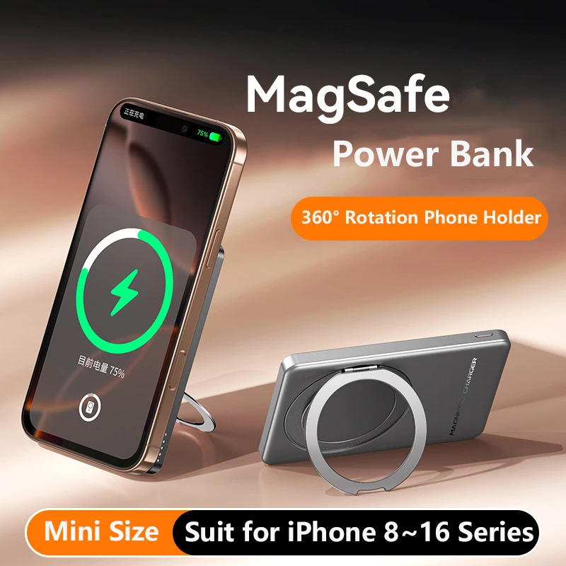 Magnetic Power Bank 10000mAh Wireless Fast Charger with Stand Portable External Battery Powerbank for Magsafe for iPhone Samsung