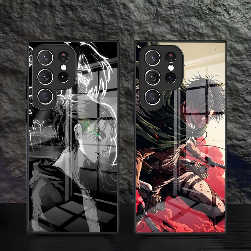 A-ATTACK ON T-TITAN Phone Case For Samsung S26 S25 Edge Ultra 24 23 22 21 Ultra Plus Fe A55 56 15 4G 5G Glass Cover