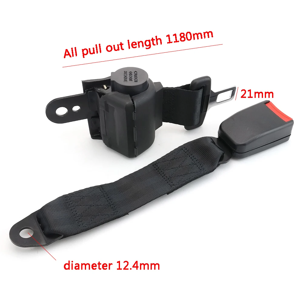 2PC Universal Retractable Adjustable 2 Point Car Seat Belt Automatic Retract Function For Auto Safety Protection Accessories