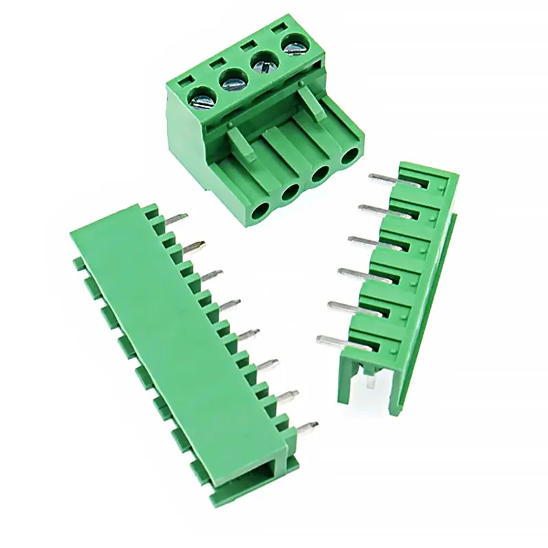 5 زوج 5.08 مللي متر 2EDG 2/3/4/5/6/7/8/9/10/12Pin PCB برغي محطة كتلة سلك موصل 300V10A مستقيم منحني دبوس