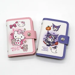 New Cute Hello Kitty Card Bag Translucence 22 Bits Card Slot Bank Credit Card Holder Women Name Card Case Girl Hasp Purse