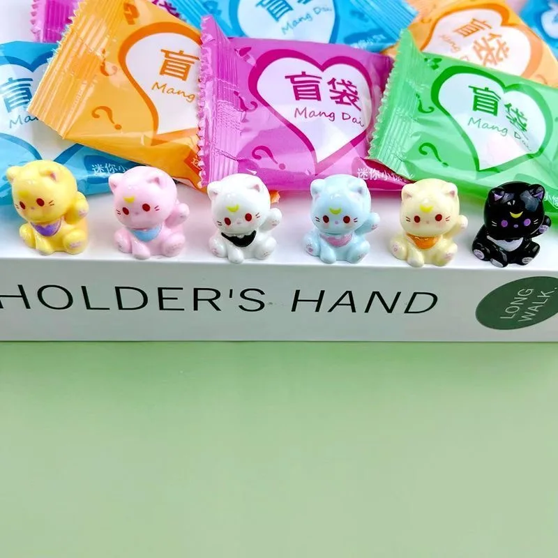 5-40 Mini caja ciega de animales de simulación, juguetes para sorpresas, juego de marea, estatuas pequeñas, gatos falsos, bolsas ciegas para adivinar, regalo para niños