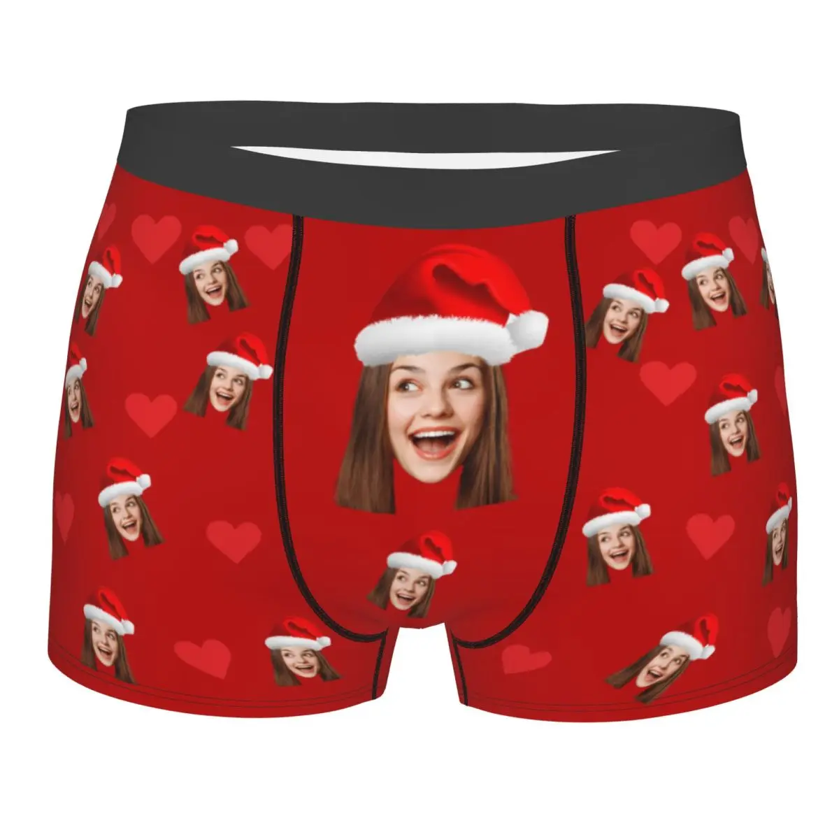 

Забавный рождественский подарок-боксер на заказ, шорты с фото для лица, трусы, мужское длинное нижнее белье, мягкие трусы