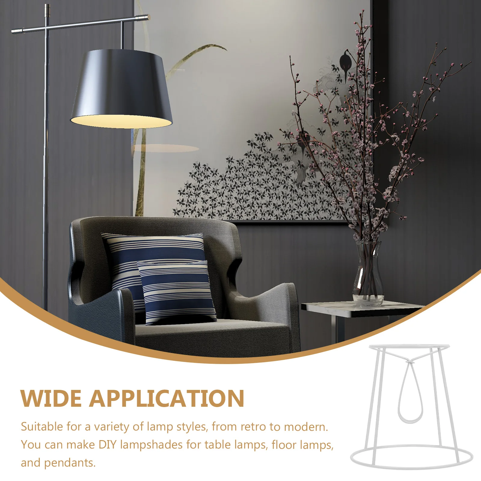 

2pcs Iron Lampshade Frames Durable Diy Lamp Bracket Chandelier Bracket Ceiling Light Frame Pendant Light Holder Home Lampshade