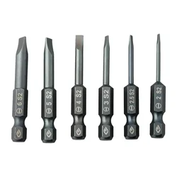 1pc 50mm Slotted Screwdriver Bit Magnetic Flat Head SL2.0 SL2.5 SL3.0 SL4.0 SL5.0 SL6.0 1/4 Inch Hex Shank Screw Drivers Bits