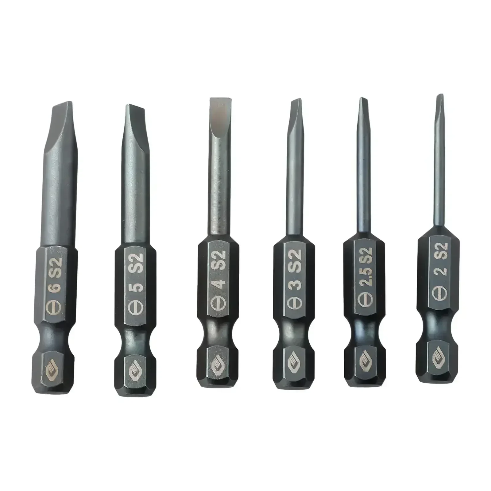 1pc 50mm Slotted Screwdriver Bit Magnetic Flat Head SL2.0 SL2.5 SL3.0 SL4.0 SL5.0 SL6.0 1/4 Inch Hex Shank Screw Drivers Bits