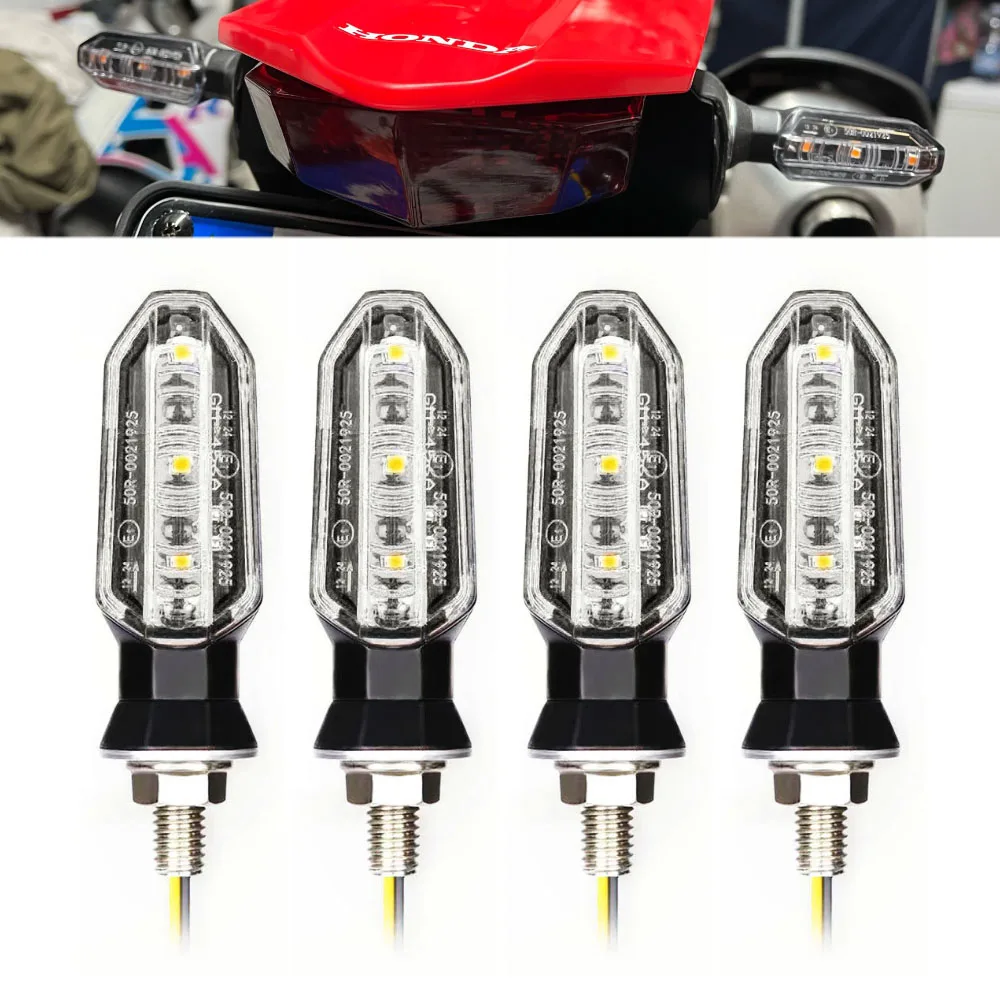 8mm Mini Motorcycle LED Turn Signal Lights Amber Flashing Light Blinker Turn Signal lamp 12V Moto Indicator Lamp Accessories