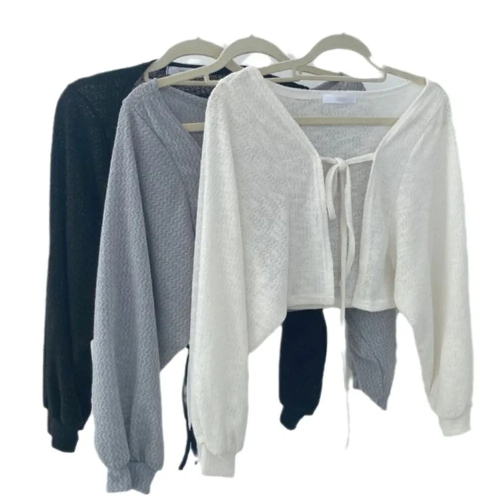 

Fashion Thin Fabric Knitted Cardigan Lace-Up Casual Lace-Up Knitwear Sunscreen Short Coat Women
