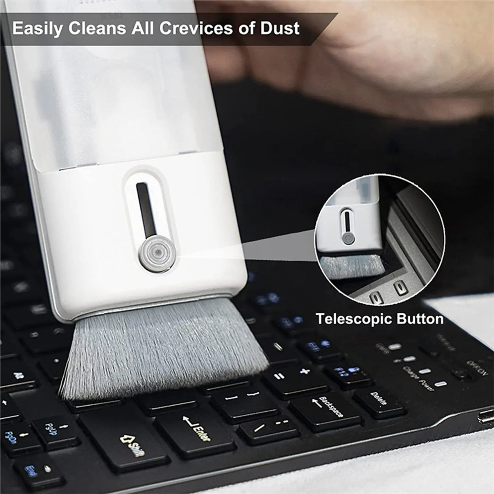 6 in 1 Cleaner Kit Computer Earphone Cleaner Brush Keyboard Cleaning Tool Screen Wipe Cloth for Headphone Phone Laptop