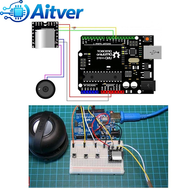 DFPlayer Mini MP3 Player Module V3.0 16P TF Card Audio Voice Board UART Serial Control for Arduino image 5