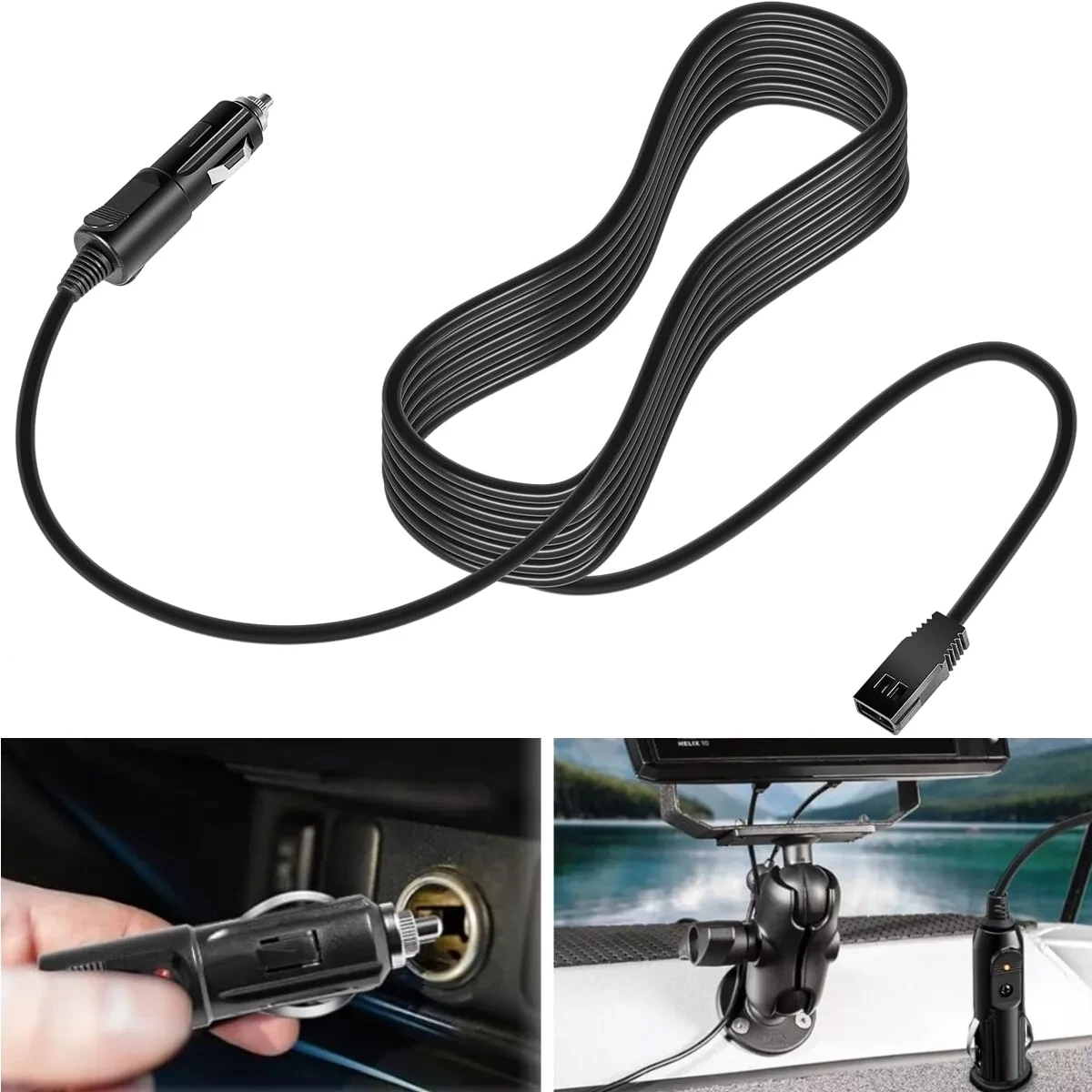 MX 12V DC Port Power Cord 720105-1 Power Cable Fit for Humminbird Fish Finder Charger, for All Helix 5/7/8/9/10/12/15