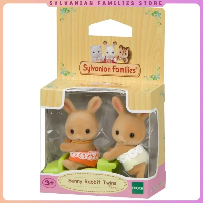 Sylvanian Families Anime Girl Figures Calico critters ternurines Authentic  Furniture Set  sunny rabbit twins