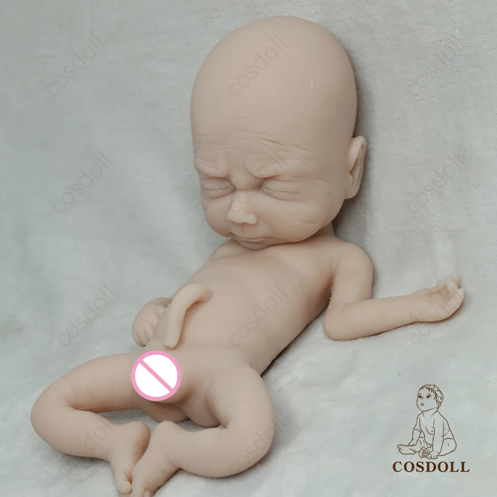 Cosdoll 40cm 1640g 100% corpo inteiro silicone reborn bebê bonecas realista menino macio recém-nascido sem pintura boneca crianças brinquedos de natal