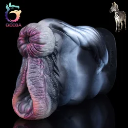 Geoba-Copa de masturbación de caballo Animal de doble orificio, masturbador masculino de silicona suave, Vagina realista, masaje de próstata, coño, juguete sexual, nuevo