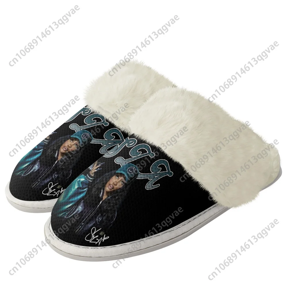 Sza Music American Singer Kill Bill Plush Slippers Keep Warm Shoes Mens Womens Home Cotton Bedroom Custom Thermal Light Slipper