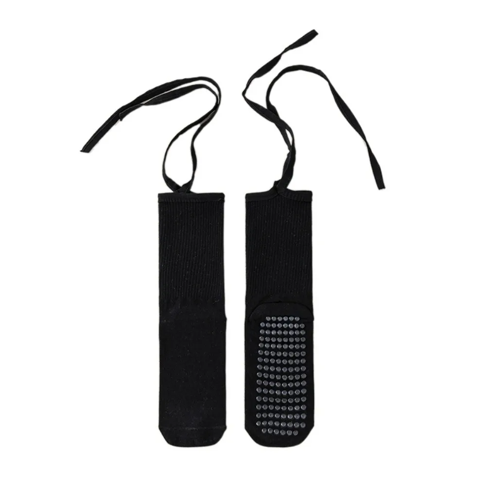 

New Cotton Yoga Socks Lace-up Breathable Sport Pilates Socks Candy Color Anti-Slip Mid-calf Socks Women