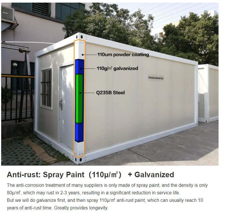 Customized Detachable Container 20ft Mobile Home Modular House for Mining Camp Prefab Office Prefabricated