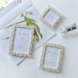 Modern Luxury Fashion Inlaid Pearl Metal Picture Frame Desktop Porch Wine Cabinet Decoration Birthday Wedding Gift