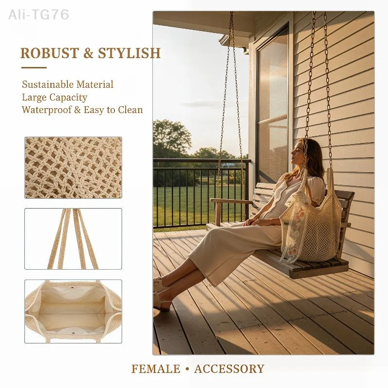 

[P] Large Capacity Woven Bag Women's Shoulder Bags Casual Straw Wicker Woven Ladies Handmade Summer Beach Tote Messenger Bag