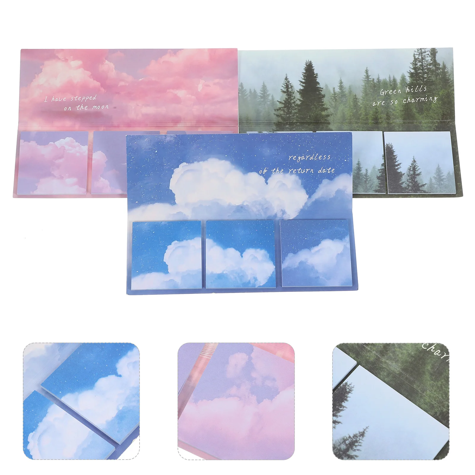 

360 Pcs Sticky Stickers for Mountains Self-stick Memo Pads Memorandum