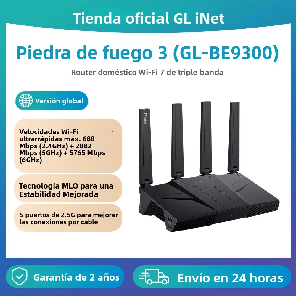 GL.iNet GL-BE9300 (Flint 3) Primer enrutador doméstico Wi-Fi 7 de